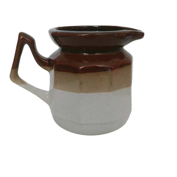 Vintage Retro 70s Three-Tone Glaze  Octagonal with Angular Handle - Picture 3 of 6